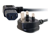 C2G Universal Power Cord - Strømkabel - BS 1363 (hann) til power IEC 60320 C13 - 5 m - formstøpt, 90° kontakt - svart 88522