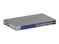 NETGEAR Smart GS728TXP - V3 - switch - L3 Lite - smart - 24 x 10/100/1000 (PoE+) + 4 x SFP+ - stasjonær, rackmonterbar - PoE+ (190 W) GS728TXP-300EUS