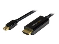 StarTech.com 6ft Mini DisplayPort to HDMI Cable - 4K 30hz Monitor Adapter Cable - mDP PC or Macbook to HDMI Display (MDP2HDMM2MB) - Adapterkabel - Mini DisplayPort hann til HDMI hann - 2 m - svart - 4K-støtte MDP2HDMM2MB
