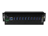 StarTech.com 10 Port USB Hub with Power Adapter, Surge Protection, Metal Industrial USB 3.0 Data Transfer Hub, Din Rail, Wall or Desk Mountable, High Speed USB 3.1/ USB 3.2 Gen 1 5Gbps Hub - Windows/macOS/Linux (HB30A10AME) - Hub - 10 x USB 3.2 Gen 1 - DIN-skinnemonterbar, veggmonterbar - TAA-samsvar - for P/N: ITB20D3250 HB30A10AME