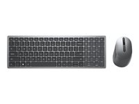 Dell Pro Plus Compact Keyboard and Mouse - KM7120W - Tastatur- og mussett - trådløs - 2.4 GHz, Bluetooth 5.0 - Islandsk - titangrå - med 3 years NBD Advance Exchange KM7120W-GY-ICE