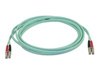 StarTech.com Aqua OM4 Duplex Multimode Fiber - 3m/ 9 ft - 100 Gb - 50/125 - OM4 Fiber - LC to LC Fiber Patch Cable (450FBLCLC3) - Nettverkskabel - LC multimodus (hann) til LC multimodus (hann) - 3 m - 3 m - fiberoptisk - dupleks - 50 / 125 mikroner - OM4 - akvamarin 450FBLCLC3