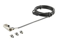 StarTech.com 6.5' (2m) 3-in-1 Universal Laptop Cable Lock, 4-Digit Combination Laptop/Desktop Security Cable Lock Compatible w/ K-Slot, Nano & Wedge Slot Computer, Anti-Theft Steel Cable - Universal Laptop Lock - Sikkerhetskabellås - 2 m - TAA-samsvar LTULOCK4D