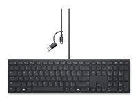 Dell Pro Silent Wired Collaboration Keyboard KB525C - Tastatur - USB, USB-C - QWERTY - Pan Nordic - svart - med 3 years NBD Advance Exchange KB525C-PN-EMEA
