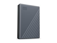 WD My Passport WDBY3J0060BGY - Harddisk - kryptert - 6 TB - ekstern (bærbar) - USB 3.2 Gen 1 - 256-bit AES - silikongrå WDBY3J0060BGY-WESN