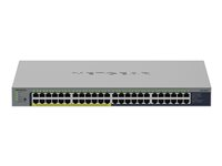 NETGEAR GS748PP - Switch - ikke-styrt - 24 x 10/100/1000 + 24 x 10/100/1000 (PoE+) - stasjonær, veggmonterbar - PoE+ (380 W) GS748PP-100EUS