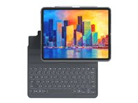 ZAGG Pro Keys - Tastatur og folioveske - bakgrunnsbelyst - Bluetooth - Nordisk - svart/grå tastatur, svart/grå boks - for Apple 11-inch iPad Pro (1. generasjon, 2. generasjon, 3. generasjon) 103407984