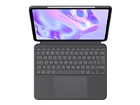 Logitech Combo Touch - Tastatur og folioveske - med styrepute - bakbelysning - Apple Smart connector - QWERTY - US International - grafitt - for Apple 13-inch iPad Pro (M4) 920-012833
