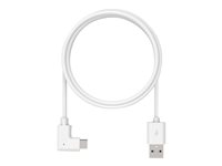 Compulocks 6ft 2.0 USB-A to 90-Degree USB-C Charging Cable Right Angle - USB-kabel - USB (hann) rett til USB-C (hann) høyrevinklet - 1.83 m - hvit - for Compulocks Space Galaxy Tab A 8.4", Space Galaxy Tab S6, Space Kiosk, Space Rise 6FT90DUSBCW