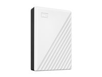 WD My Passport WDBR9S0060BWT - Harddisk - kryptert - 6 TB - ekstern (bærbar) - USB 3.2 Gen 1 - 256-bit AES - hvit WDBR9S0060BWT-WESN