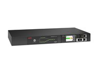 APC - Automatisk overføringsbryter (kan monteres i rack) - AC 230 V - 3840 VA - enkeltfase - USB, Ethernet 10/100/1000 - utgangskontakter: 1 - 1U - 2.43 m kabel - svart AP4422A