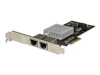 StarTech.com Dual Port 10G PCIe Network Adapter Card - Intel-X550AT 10GBASE-T PCI Express 10GbE Multi Gigabit Ethernet 5 Speed NIC 2port - Nettverksadapter - PCIe 3.0 x4 lav profil - 10Gb Ethernet x 2 - svart ST10GPEXNDPI