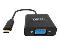 VISION - Video adapter - USB-C hann til HD-15 (VGA) hunn - svart - 1080p-støtte TC-USBCVGA/BL