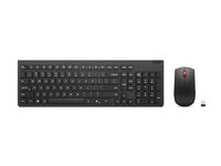 Lenovo Essential Wireless Combo Gen 2 - Tastatur- og mussett - trådløs - 2.4 GHz - QWERTY - Nordisk - svart - brun boks 4X31R64497