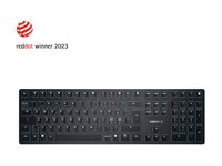 CHERRY KW X ULP - Tastatur - bakgrunnsbelyst - trådløs - 2.4 GHz, Bluetooth 5.2, USB - QWERTY - Pan Nordic - tastsvitsj: CHERRY MX Ultra Low Profile - svart - plastfri emballasje G8U-27000LTBPN-2