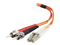 C2G LC-ST 50/125 OM2 Duplex Multimode PVC Fiber Optic Cable (LSZH) - Nettverkskabel - ST flermodus (hann) til LC multimodus (hann) - 2 m - 2 m - fiberoptisk - dupleks - 50 / 125 mikroner - OM2 - halogenfri - oransje 85493