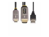 StarTech.com 50ft (15.2m) USB-C to HDMI 2.0 Active Optical Cable, 4K 60Hz - HDMI-kabel - USB-C hann til HDMI, USB (kun strøm) hann - 15.2 m - skjermet/fiberoptisk - svart - aktiv, Active Optical Cable (AOC), Enretnings, støtte for 4K 60 Hz (3840 x 2160) 146B-USBC-HDMI4K-AOC