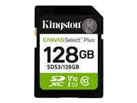 Kingston Canvas Select Plus - Flashminnekort - 128 GB - Video Class V10 / UHS-I U1 / Class10 - SDXC UHS-I SDS3/128GB