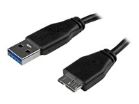 StarTech.com 15cm 6in Short Slim USB 3.0 A to Micro B Cable M/M - Mobile Charge Sync USB 3.0 Micro B Cable for Smartphones and Tablets (USB3AUB15CMS) - USB-kabel - Micro-USB Type B (hann) til USB-type A (hann) - USB 3.0 - 15 cm - formstøpt - svart - for P/N: HB30A4AIB, HB30C4AIB, HB31C4AB, S251BMU313, S251BMU3FP, S251BPU313, SMS1BMU313 USB3AUB15CMS