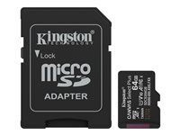 Kingston Canvas Select Plus - Flashminnekort (microSDXC til SD-adapter inkludert) - 64 GB - A1 / Video Class V10 / UHS-I U1 / Class10 - microSDXC UHS-I SDCS3/64GB