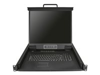 StarTech.com 16 Port Rackmount KVM Console with 6ft Cables, Integrated KVM Switch with 19" LCD Monitor, Fully Featured 1U LCD KVM Drawer- OSD KVM, Durable 50,000 MTBF, USB + VGA Support - 19in. LCD KVM Console (RKCONS1916K) - KVM-konsoll med KVM-svitsj - 16 porter - PS/2, USB - US - 19" - kan monteres i rack - 1280 x 1024 - 250 cd/m² - 1000:1 - VGA - svart - 1U RKCONS1916K