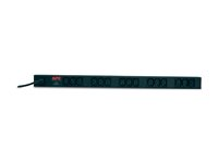 APC Basic Rack-Mount PDU - Strømfordelingslist (kan monteres i rack) - AC 208/230 V - 2.3 kW - inngang: IEC 60320 C14 - utgangskontakter: 15 (power IEC 60320 C13) - 1.98 m kabel - svart - for P/N: SCL500RMI1U, SMX1500RM2UCNC, SMX2KR2UX145, SMX3KR2UNCX145, SMX750C, SMX750CUS AP9568