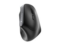 CHERRY MW 4500 - Vertikal mus - ergonomisk - høyrehendt - optisk - 6 knapper - trådløs - 2.4 GHz - USB trådløs mottaker - svart JW-4500