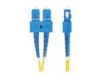 StarTech.com 2m (6.6ft) SC to SC (UPC) OS2 Single Mode Duplex Fiber Optic Cable, 9/125µm, Laser Optimized, 40G/100G Zipcord, Bend Insensitive, Low Insertion Loss - LSZH Fiber Patch Cord (SMDOS2SCSC2M) - Koblingskabel - SC/UPC-enkeltmodus (hann) til SC/UPC-enkeltmodus (hann) - 2 m - 2 m - 2 mm - fiberoptisk - dupleks - 9 / 125 micron - OS1/OS2 - halogenfri - gul SMDOS2SCSC2M