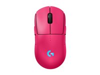 Logitech G PRO 2 - Mus - gaming - høyre- og venstrehåndet - optisk - 8 knapper - trådløs, kablet - 2.4 GHz, USB - USB Logitech LIGHTSPEED-mottaker - rosa 910-007309