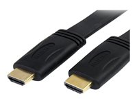 StarTech.com 6 ft Flat High Speed HDMI Cable with Ethernet - Ultra HD 4k x 2k HDMI Cable - HDMI to HDMI M/M - Flat HDMI Cable (HDMIMM6FL) - HDMI-kabel med Ethernet - HDMI hann til HDMI hann - 1.8 m - svart HDMIMM6FL