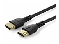 StarTech.com 1.5m (4.9ft) Premium High Speed HDMI Cable with Ethernet, 4K - Premium High Speed - HDMI-kabel med Ethernet - HDMI hann til HDMI hann - 1.5 m - skjermet - svart - passiv, 4 K 60 Hz (4096 x 2160) støtte, robust, HDR-støtte RHDMM150CMP