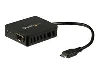 StarTech.com USB C to Fiber Optic Converter - Open SFP - 1000BASE-SX/LX - Windows / Mac / Linux - USB Ethernet Adapter - USB Network Adapter (US1GC30SFP) - Nettverksadapter - USB-C - 1000Base-LX/1000Base-SX x 1 - svart US1GC30SFP