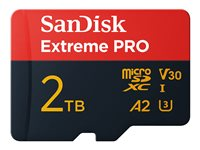 SanDisk Extreme Pro - Flashminnekort (SD-adapter inkludert) - 2 TB - A2 / Video Class V30 / UHS-I U3 - microSDXC UHS-I SDSQXCD-2T00-GN6MA