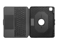 Targus Versavu - Tastatur og folioveske - med styrepute - bakbelysning - trådløs - Bluetooth 5.0 - QWERTY - Nordisk - svart THZ989NO