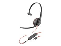 HP Poly Blackwire C3215 - Blackwire 3200 Series - hodesett - on-ear - kablet - USB-C, 3,5 mm jakk - svart - Skype Certified, Cisco Jabber Certified, Avaya Certified 80S05A6