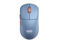 CHERRY Xtrfy M68 - Mus - optisk - 5 knapper - trådløs - 2.4 GHz - USB trådløs mottaker - blå CX-M68W-BLUE