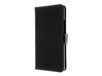 Insmat Exclusive - Lommebok for mobiltelefon - lær, kartong+papir+aluminiumsfolie, polykarbonat - svart - for Google Pixel 6a 650-3208