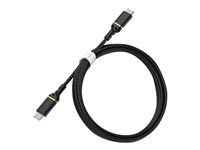 OtterBox Fast Charge Cable Standard - USB-kabel - USB-C (hann) til USB-C (hann) - USB 2.0 - 1 m - svart glimt 78-52541
