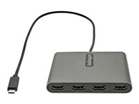 StarTech.com USB C to 4 HDMI Adapter, External Video & Graphics Card, USB Type-C to Quad HDMI Monitor Display Adapter Dongle, 1080p 60Hz, Video Converter, Supports Windows - USB-C Multi Monitor Adapter - Adapterkabel - USB-C hann til HDMI hunn - 50 cm - romgrå - 1080p støtte 60 Hz USBC2HD4
