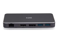 C2G USB-C 7-in-1 Dual Display MST Docking Station with HDMI, DisplayPort, Ethernet, USB, and Power Delivery up to 100W - 4K 60Hz - dokkingstasjon - USB-C - HDMI, DP - 1GbE C2G54543
