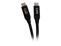 C2G 2.5ft (0.8m) USB-C Male to USB-C Male Cable (20V 5A) - USB4 (40Gbps) - USB-kabel - USB-C (hann) til USB-C (hann) - USB 2.0 / USB 3.2 / USB4 / Thunderbolt 3 - 20 V - 5 A - 80 cm - reversible kontakter, 8K-støtte, gullglimtkontakter, USB Power Delivery (100 W) - svart C2G28877