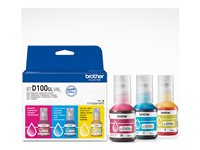 Brother BTD100CL Value Pack - 3-pack - høykapasitets - gul, cyan, magenta - original - hengeboks - blekkrefill - for Brother DCP-T530DW, DCP-T730DW, MFC-T930DW BTD100CLVAL