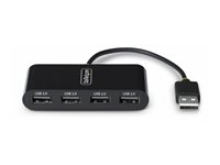 StarTech.com 4-Port USB 2.0 Hub, USB Bus Powered, Small Travel Mini USB Hub, USB 2.0 Splitter, Multi-Port Portable USB Hub, 480Mbps, Overcurrent Protection (OCP) - Hub - 4 x USB 2.0 - stasjonær ST4200MINI2-USB-HUB