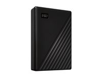 WD My Passport WDBR9S0060BBK - Harddisk - kryptert - 6 TB - ekstern (bærbar) - USB 3.2 Gen 1 - 256-bit AES - svart WDBR9S0060BBK-WESN