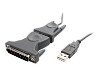 StarTech.com USB to Serial Adapter - 3 ft / 1m - with DB9 to DB25 Pin Adapter - Prolific PL-2303 - USB to RS232 Adapter Cable (ICUSB232DB25) - Seriell adapter - USB 2.0 - grå ICUSB232DB25