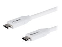 StarTech.com USB C to USB C Cable - 6 ft / 2m - 5A PD - M/M - White - USB 2.0 - USB-IF Certified - USB Type C Cable - USB C Charging Cable (USB2C5C2MW) - USB-kabel - USB-C (hann) til USB-C (hann) - Thunderbolt 3 / USB 2.0 - 5 A - 2 m - hvit USB2C5C2MW