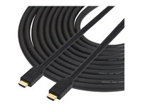 StarTech.com 15m(50ft) HDMI 2.0 Cable, 4K 60Hz Active HDMI Cable, CL2 Rated for In Wall Installation, Long Durable High Speed Ultra-HD HDMI Cable, HDR 10, 18Gbps, Male to Male Cord, Black - Al-Mylar EMI Shielding (HD2MM15MA) - HDMI-kabel - HDMI hann til HDMI hann - 15 m - 4K-støtte - for P/N: ST122HD202, ST124HD202 HD2MM15MA