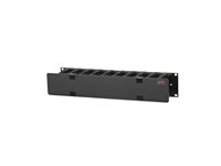 APC Horizontal Cable Manager Single-Sided with Cover - Rack-kabelføringssett - svart - 2U - 19" - TAA-samsvar - for P/N: SCL500RM1U, SMTL2K2RM2UCL, SMTL2K2RM2UCLNC, SMTL3KRM2UCL, SMTL3KRM2UCLNC AR8600A