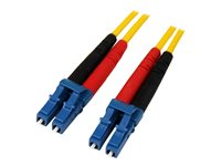 StarTech.com 1m Fiber Optic Cable - Single-Mode Duplex 9/125 - LSZH - LC/LC - OS1 - LC to LC Fiber Patch Cable (SMFIBLCLC1) - Koblingskabel - LC-enkeltmodus (hann) til LC-enkeltmodus (hann) - 1 m - 1 m - fiberoptisk - dupleks - 9 / 125 micron - OS1 - formstøpt - gul - for P/N: SFP100BBXDST, SFP100BBXUST, SFP10GBBXDST, SFP10GBBXUST, SFP10GBLRST, SFP10GBZRST SMFIBLCLC1