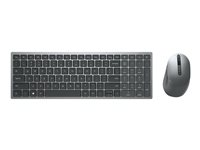 Dell Pro Plus Compact Keyboard and Mouse - KM7120W - Tastatur- og mussett - trådløs - 2.4 GHz, Bluetooth 5.0 - Pan Nordic - titangrå - med 3 years NBD Advance Exchange - for Latitude 3320, 3520, 7320 Detachable; XPS 13 9310, 17 9710 KM7120W-GY-PNN